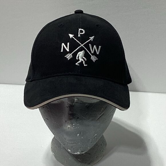PNW Hat Pacific Northwest Black Big Foot Baseball Style Trucker Hat Sportsman - Picture 2 of 8